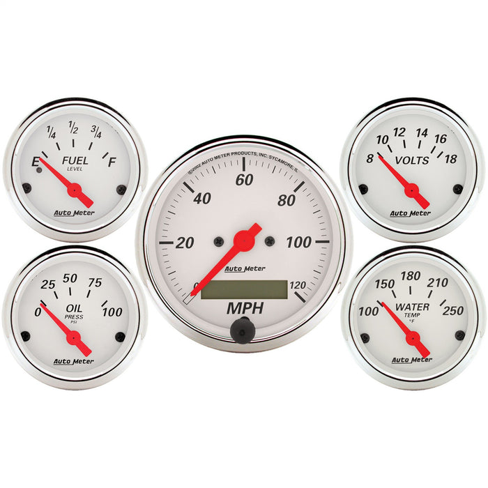 AutoMeter 1302 Arctic White (TM) Gauge Fuel Level/ Oil Pressure/ Speedometer/ Voltmeter/ Water Temperature