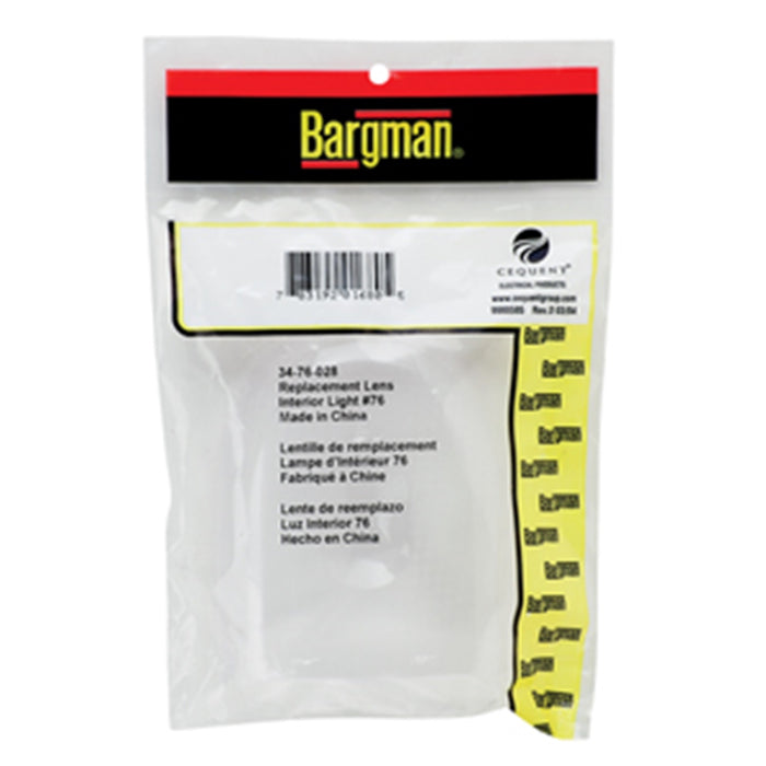 Bargman 34-76-028 Trailer Light Lens; Compatibility - 76 Series Tail Lights  Diameter (IN) - Not Applicable  Color - White