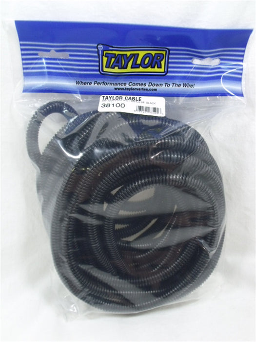 Taylor Cable 38100 Wire Loom; Length - 25 Feet  Tubing Diameter - 3/8 Inch  Color - Black  Material - Polyethylene  Includes Tape - No  Includes Wire Ties - No