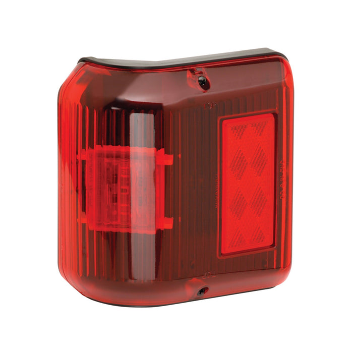 Bargman 48-86-202 Trailer Light 86 Series; Type - Side Marker Light  Lens Color - Red  Bulb Type - LED  Length (IN) - 5-3/4 Inch  Width (IN) - 2-3/16 Inch  Height (IN) - 4-3/8 Inch  Housing Color - Black  Submersible - No  Installation Type - Stud Mount