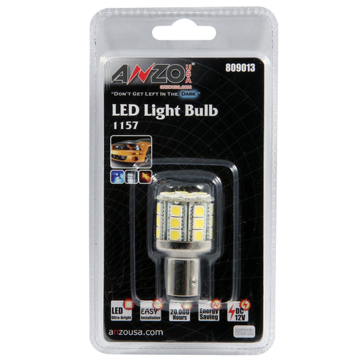 Anzo 809013 Tail Light Bulb- LED; Color - White  Voltage Rating - 12 Volt  Quantity - Single  Industry Number - 1157
