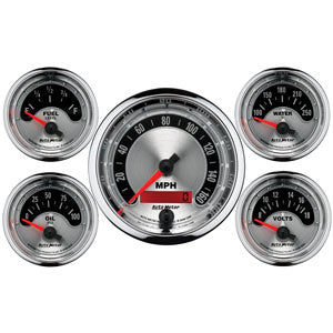 AutoMeter 1202 American Muscle (TM) Gauge Fuel Level/ Oil Pressure/ Speedometer/ Voltmeter/ Water Temperature