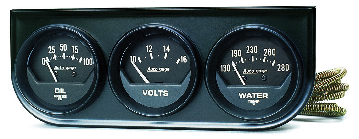 AutoMeter 2348 Autogage (R) Gauge Oil Pressure/ Voltmeter/ Water Temperature