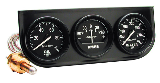 AutoMeter 2393 Autogage (R) Gauge Amp Meter/ Oil Pressure/ Water Temperature