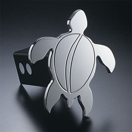 All Sales (A68) 1023 Trailer Hitch Cover; Hitch Size (IN) - 2 Inch  Design - Hula HoNu Turtle  With LED - Without LED  Finish - Polished  Color - Silver  Material - Aluminum