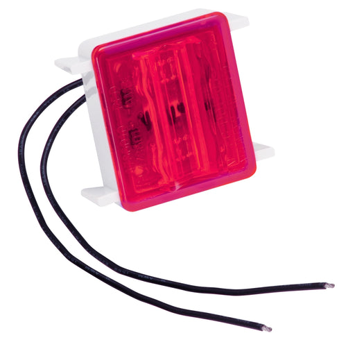 Bargman 47-86-410 Trailer Light 86 Series; Type - Side Marker Light  Lens Color - Red  Bulb Type - LED  Shape - Rectangular  Diameter (IN) - Not Applicable  Housing Color - White  Submersible - No  Installation Type - Stud Mount