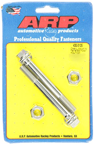 ARP Fasteners 430-3105 Motor Mount Bolt; Engine Compatibility - Chevrolet V6/ V8  Head Type - Hex  Finish - Polished  Color - Silver  Material - Stainless Steel  Mount Location - Frame  Includes Washers - Yes