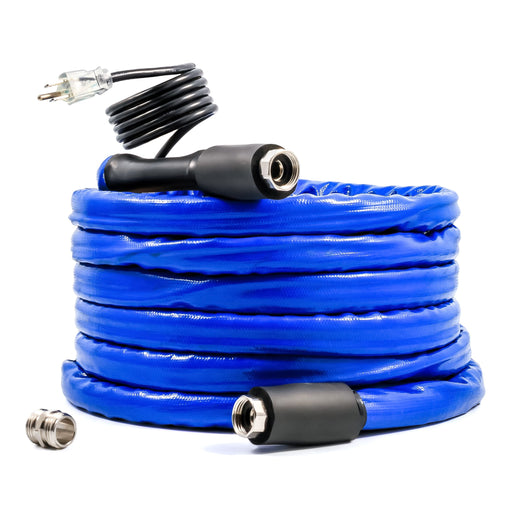 Camco TastePURE (TM) Fresh Water Hose 22911 Inside Diameter (IN) - 5/8 Inch  Type - Heated  Length (FT) - 25 Feet  Temperature Rating - Rated Up To -20 Degree Fahrenheit  Color - Blue  With Fitting - Yes  Quantity - Single With English Language Packaging