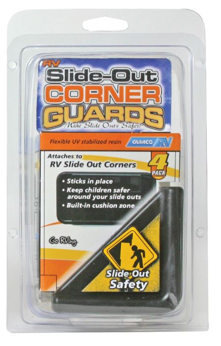 Camco  Slide Out Corner Guard 42219 Color - Black  Material - UV Stabilized Resin  Quantity - Set Of 4