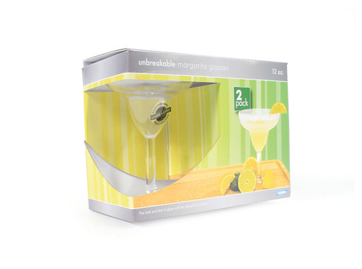 Camco 43902 Drinking Glass; Type - Margarita  Unit Size - 12 Ounce  Color - Clear  Material - Polypropylene  Quantity - Pack Of 2