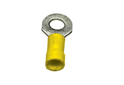 Camco 63217 Wire Terminal End; Type - 1/4 Inch Ring Terminal  Gauge Wire - 12 To 10 Gauge  Finish - Electro Tin Plated  Color - Yellow  Quantity - Package Of 25