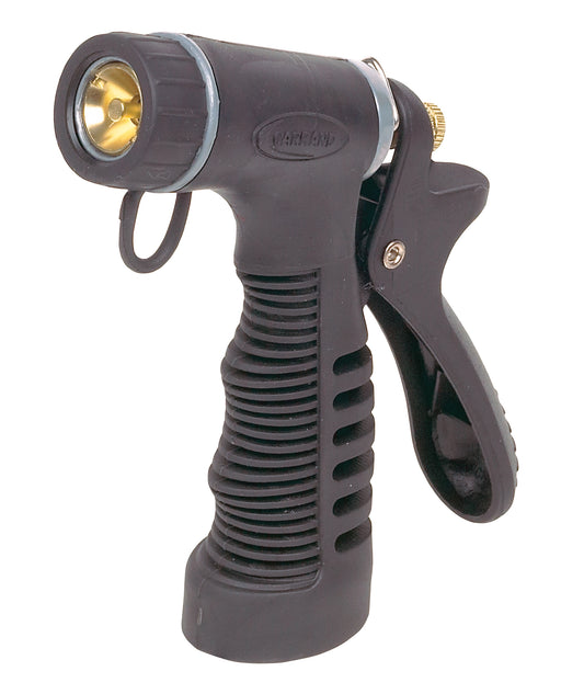 Carrand 90016 Garden Hose Nozzle; Color - Black  Inlet Size (IN) - 1/2 Inch  Material - Thermoplastic Rubber  Aluminum  Spray Type - Solid Stream  Type - Insulated Trigger  With On/ Off Control - No