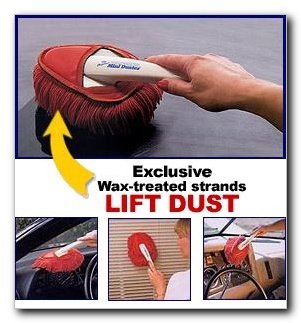California Car Duster 62448 Car Duster Dash Duster; Length - 14 Inch  Color - Red  Material - Wax Treated Strands  Handle Material - Plastic