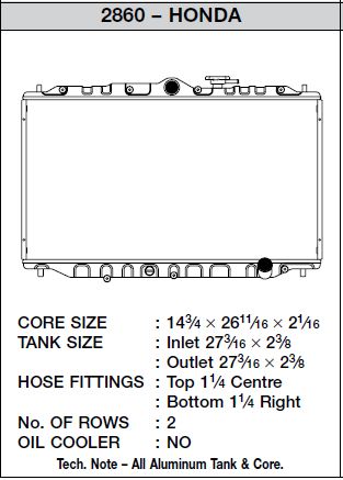 CSF 2860  Radiator