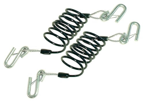 Demco RV 9523003 Trailer Safety Cable; Load Rating (LB) - 7000 Pounds  Length (IN) - 86 Inch  Color - Black  Material - Steel  Chain End Type - Hook  Quantity - Set Of 2