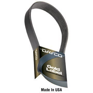 Dayco Products Inc 5081223 Serpentine Belt Poly Rib Gold Label; Type - Straight Rib  Number Of Ribs - 8  Outside Length (IN) - 122.28 Inch  Top Width (IN) - 1.1 Inch  Thickness (IN) - 0.17 Inch  Material - EPDM Compound With Rubber Backside