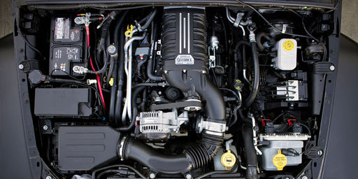 Edelbrock 1527 Supercharger Kit E-Force; Engine Compatibility - Jeep 3.6L Engines  Charger Type - Positive Displacement Supercharger  Finish - Powder Coated  Color - Black