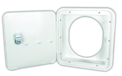 JR Products  Fuel Door 71122-OVAL-A Ring Style - OEM  Shape - Rectangular  Ring Size (IN) - OEM  Door Size (IN) - OEM  Door Lock Option - Yes  Door Color - Polar White  Ring Color - Polar White
