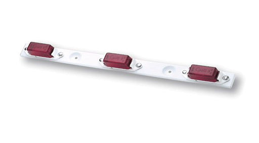 Grote Industries 46742 Side Marker Light; Housing Color - White  Quantity - Single  Mounting Location - Universal Flat Mount  Lens Color - Red  Includes Wiring Harness - No  Shape - Rectangle  Bulb Type - Incandescent