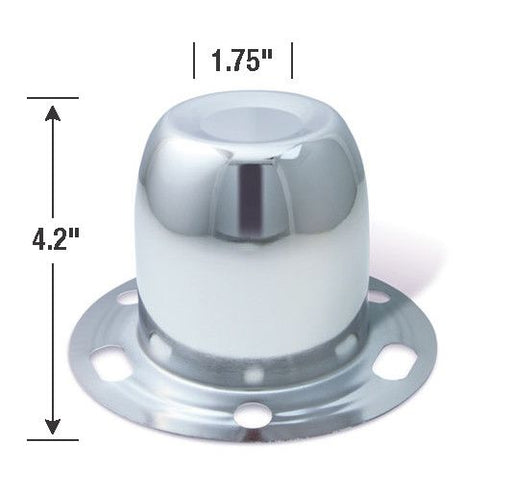 Gorilla HC227 Wheel Center Cap Hub Cover; Diameter - 4-1/4 Inch  Installation Type - Push-Through  Style - Closed Derby  Height - 4.2 Inch  Finish - Chrome Plated  Color - Silver  Material - Steel  Logo Design - Without Logo  Quantity - Single