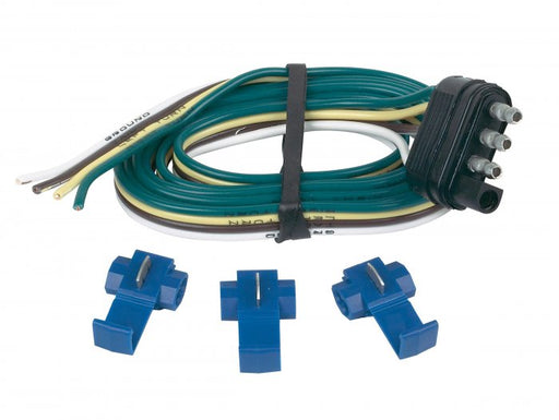 Hopkins MFG 48125 Trailer Wiring Connector; Lead Length - 4 Feet  Vehicle End or Trailer End - Trailer End  End Type - 4 Wire Flat  Color - Black