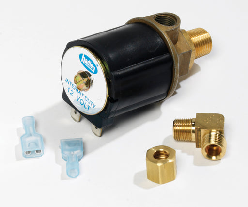 Hadley Products H00550C Air Horn Solenoid Valve; Voltage Rating - 12 Volt  Inlet Size (IN) - 1/4 Inch NPT  Outlet Size (IN) - 1/4 Inch NPT  Mounting Style - Horn Mount