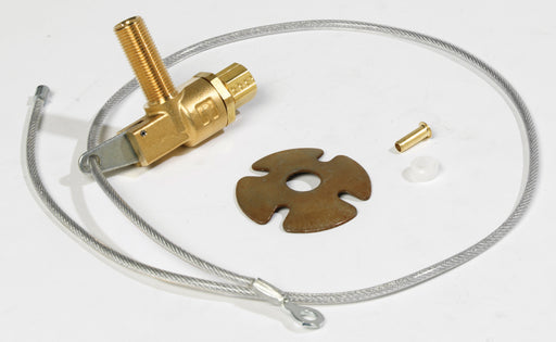 Hadley  Air Horn Control Valve H00755NS Type - Manual Lanyard Valve  Number Of Ports - 2  Connection Type - Male Threads  Connection Size - 7/16 Inch-24 UNS