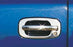 TFP (International Trim) 408 Tailgate Handle Cover; Type - Complete Insert  Finish - Chrome Plated  Color - Silver  Material - Stainless Steel  With Logo Cutout - No  With Key Hole - Yes  With Backup Camera Hole - No  Tailgate Handle Trim Option - Yes