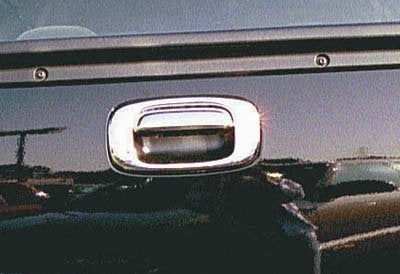 TFP (International Trim) 620 Tailgate Handle Cover; Type - Complete Insert  Finish - Chrome Plated  Color - Silver  Material - Stainless Steel  With Logo Cutout - No  With Key Hole - Yes  With Backup Camera Hole - No  Tailgate Handle Trim Option - Yes