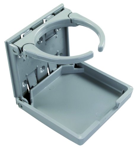 JR Products 45622 Cup Holder; Mount Location - Flush Mount  Adjustable - Yes  Color - Gray  Material - ABS Plastic