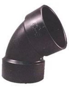 LaSalle Bristol 632250 Sewer Waste Valve Fitting; Type - 90 Degree Long Turn Elbow  Size - 1-1/4 Inch Slip  Color - Black  Material - ABS Plastic  With Flange - No