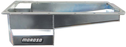 Moroso  Oil Pan 20149 Recommended Use - Street  Finish - Zinc Plated  Color - Silver  Material - Steel  Capacity - 7 Quart  Depth (IN) - 6 Inch  Sump Position - Rear  Sump Style - Wet  Baffled - Yes  Dipstick Provision - Yes  Includes Windage Tray - No