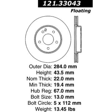 Stop Tech/ Power Slot 121.33043 C-Tek Drilled Brake Rotor