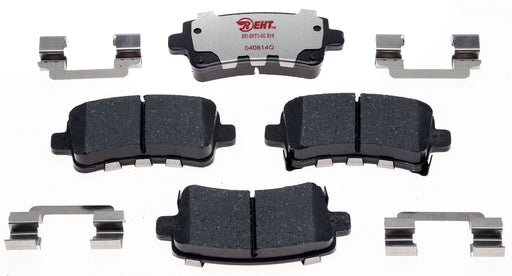 Raybestos Brakes EHT1402H Brake Pad Element3 (TM); Recommended Use - OEM  Material - Ceramic  Construction - OEM  Overall Thickness (MM) - OEM  Includes OEM Sensors - Yes  Includes Shims - Yes  Quantity - Set Of 2  FMSI Number - D1402