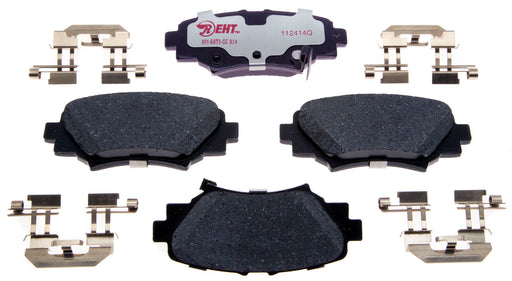 Raybestos Brakes EHT1728H Brake Pad; Recommended Use - OEM  Material - Ceramic  Construction - OEM  Overall Thickness (MM) - OEM  Includes OEM Sensors - Yes  Includes Shims - Yes  Quantity - Set Of 2  FMSI Number - D1728