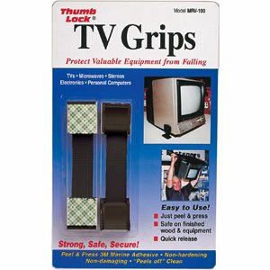 Ready America MRV-100BK TV Grips (TM) RV Travel Safety Strap