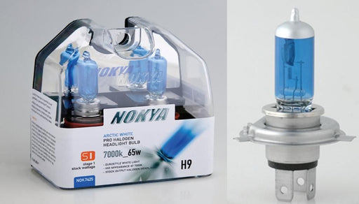 Nokya Pro Series Headlight Bulb NOK6520 Light Color - Arctic White  Light Color Temperature - 7000K  Quantity - Set Of 2  Street Legal - Yes  Type - Halogen  Voltage Rating - 12 Volt  Wattage - 27 Watt  Industry Number - 880