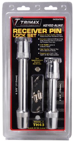 Trimax Premium Trailer Hitch Pin TH43 Includes Key Lock - Yes  Compatibility - Rapid Hitch Adjustable Receiver Systems/ 2 Inch Receivers  Type - Barbell  Diameter (IN) - 5/8 Inch  Includes Clip - No  Includes Dust Cover - Yes