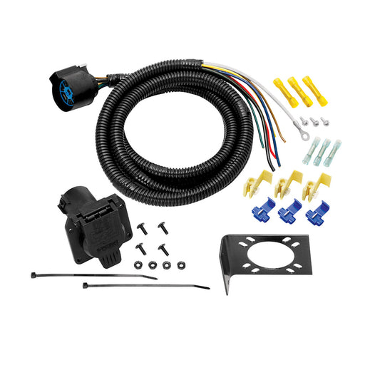 Tow Ready 20223 Trailer Wiring Connector; Lead Length - 7 Feet  Vehicle End or Trailer End - Vehicle End  End Type - 7 Way Round  Color - Black  Material - Plastic