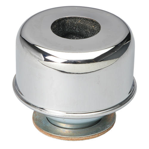 Trans Dapt 4999 Crankcase Breather Cap; Attachment - Twist In  Shape - Round  Finish - Chrome Plated  Color - Silver
