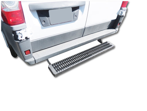 Trail FX TFX Aggressive Boards Van Access Step ABSV002B Color - Titanium Black  Finish - Powder Coated  Length (IN) - 6-1/2 Inch  Material - Aluminum  Mounting Location - Mounts Under Rear Bumper  Surface Design - Solid  Width (IN) - 53 Inch