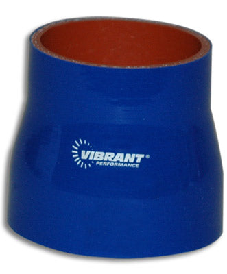 Vibrant Performance 2766B Intercooler Hose Coupling; Diameter (IN) - 2 X 2-1/2 Inch  Type - Straight Transition  Bend Radius (IN) - Not Applicable  Length (IN) - 3 Inch  Color - Blue  Material - 4 Ply Reinforced Silicone