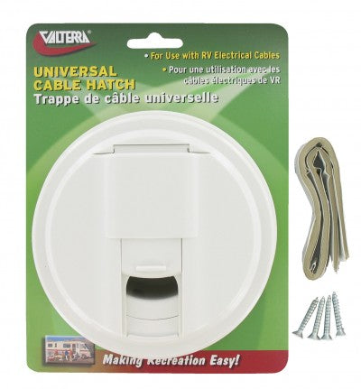 Valterra Cable Hatch Access Door A10-2130VP Door Size (IN) - 3 Inch X 3-1/2 Inch  Overall Size (IN) - 5 Inch X 3 Inch  Color - White  Material - Plastic  Lockable - No  Drilling Required - No